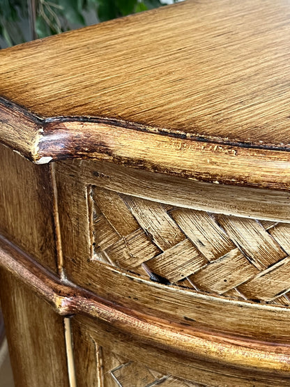 Wicker Half Moon Buffet Cabinet