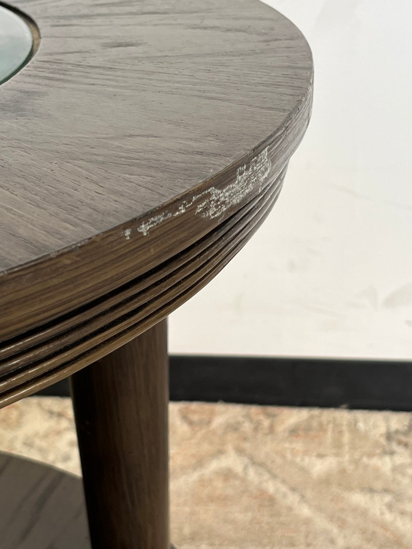 Klaussner Furniture Glass Top Accent Table
