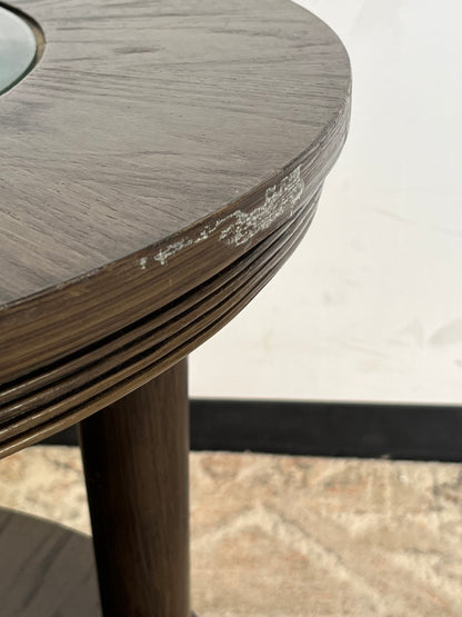 Klaussner Furniture Glass Top Accent Table