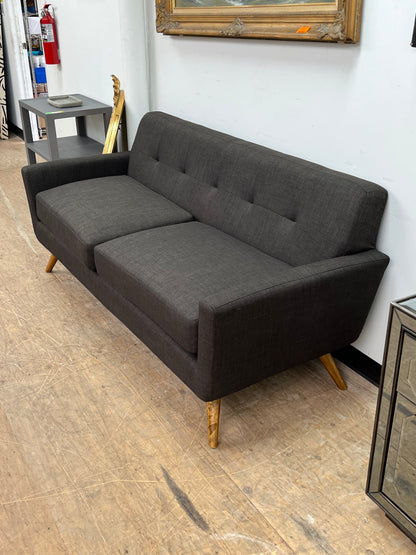 Mid Century Style Black 75" Couch