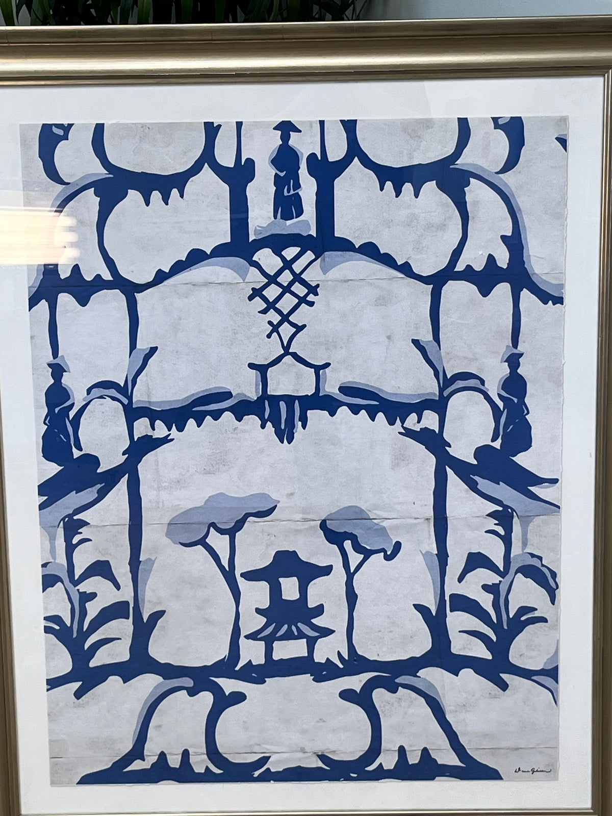 "Folly in Blue" by Dana Gibson Framed Print