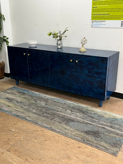 Modern Faux Horn Blue Crednza