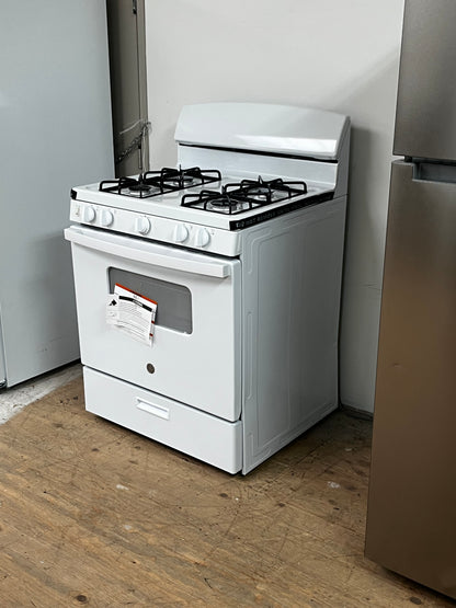 GE 4.8 cu. ft. White Freestanding Gas Range -Dented