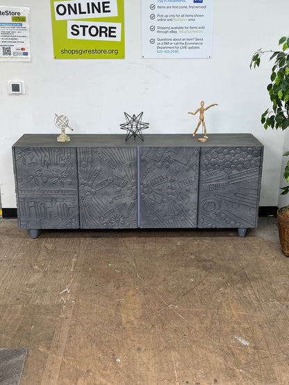 Artisan Style Wooden Grey Credenza