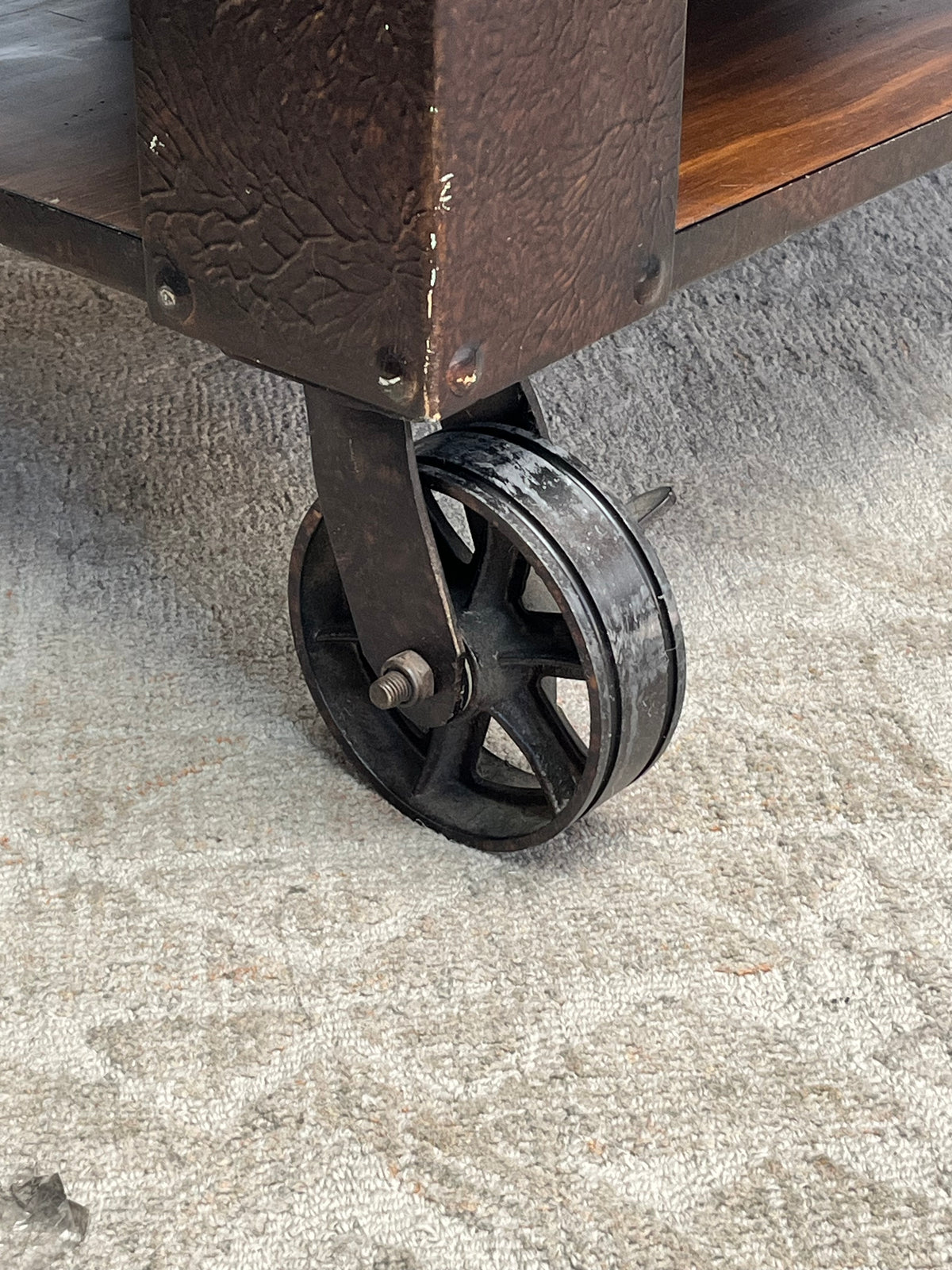 Rustic Style Rolling Coffee Table