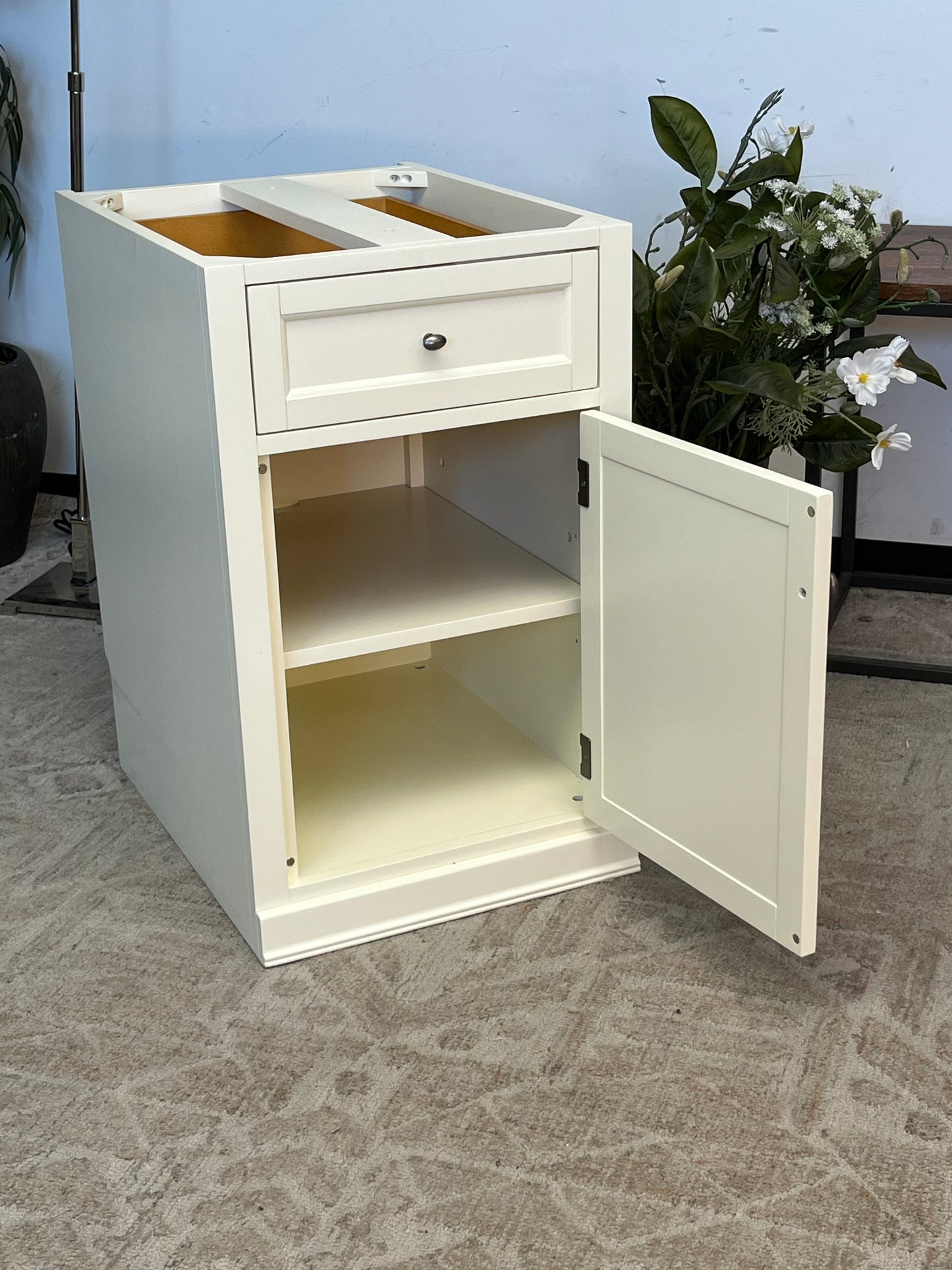 Farmhouse Style Pedestal Cabinet Without Top