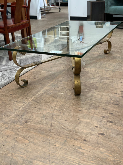 Antique Style Glass Table With Rope Base