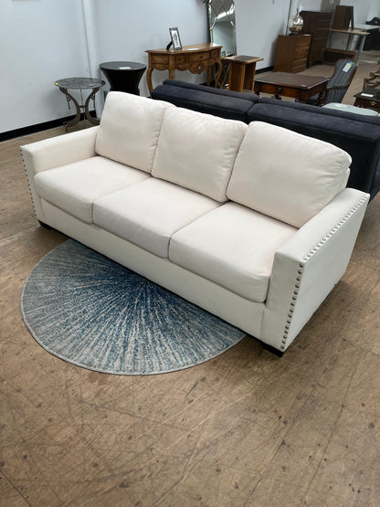 Modern Style White Linen Couch