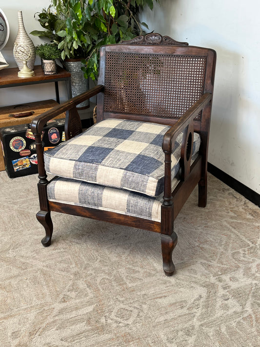 Farmhouse Style Woven/Wooden Armchair