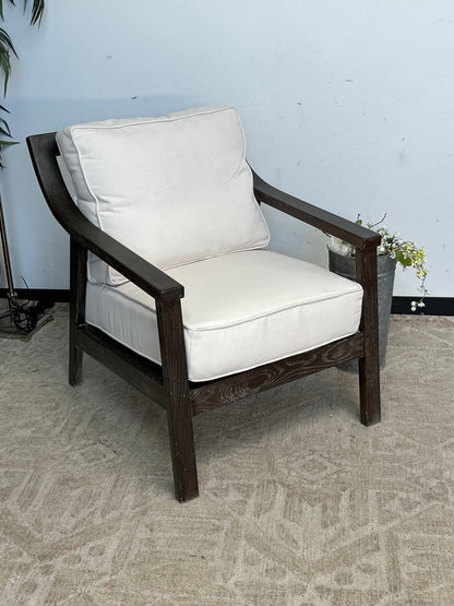 Modern Wooden Armchair with Cushions