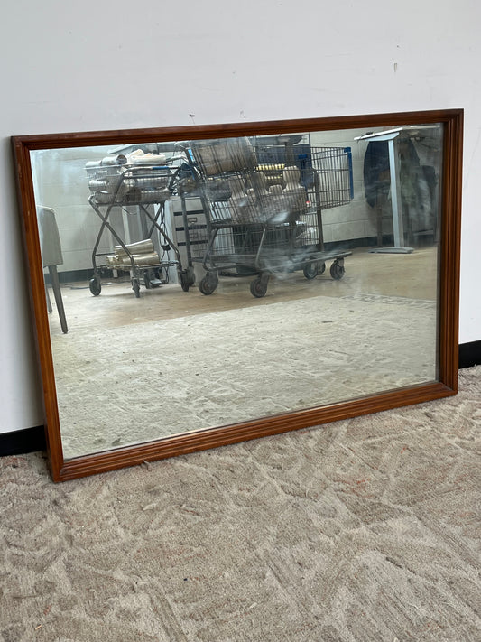 Wooden Frame Beveled Mirror