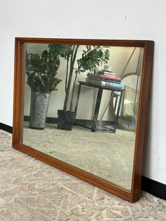Wooden Frame Beveled Mirror