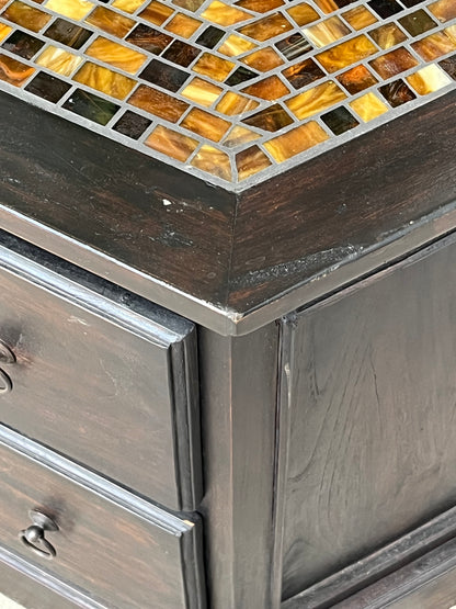 Modern Style End Table With Mosaic Inaly