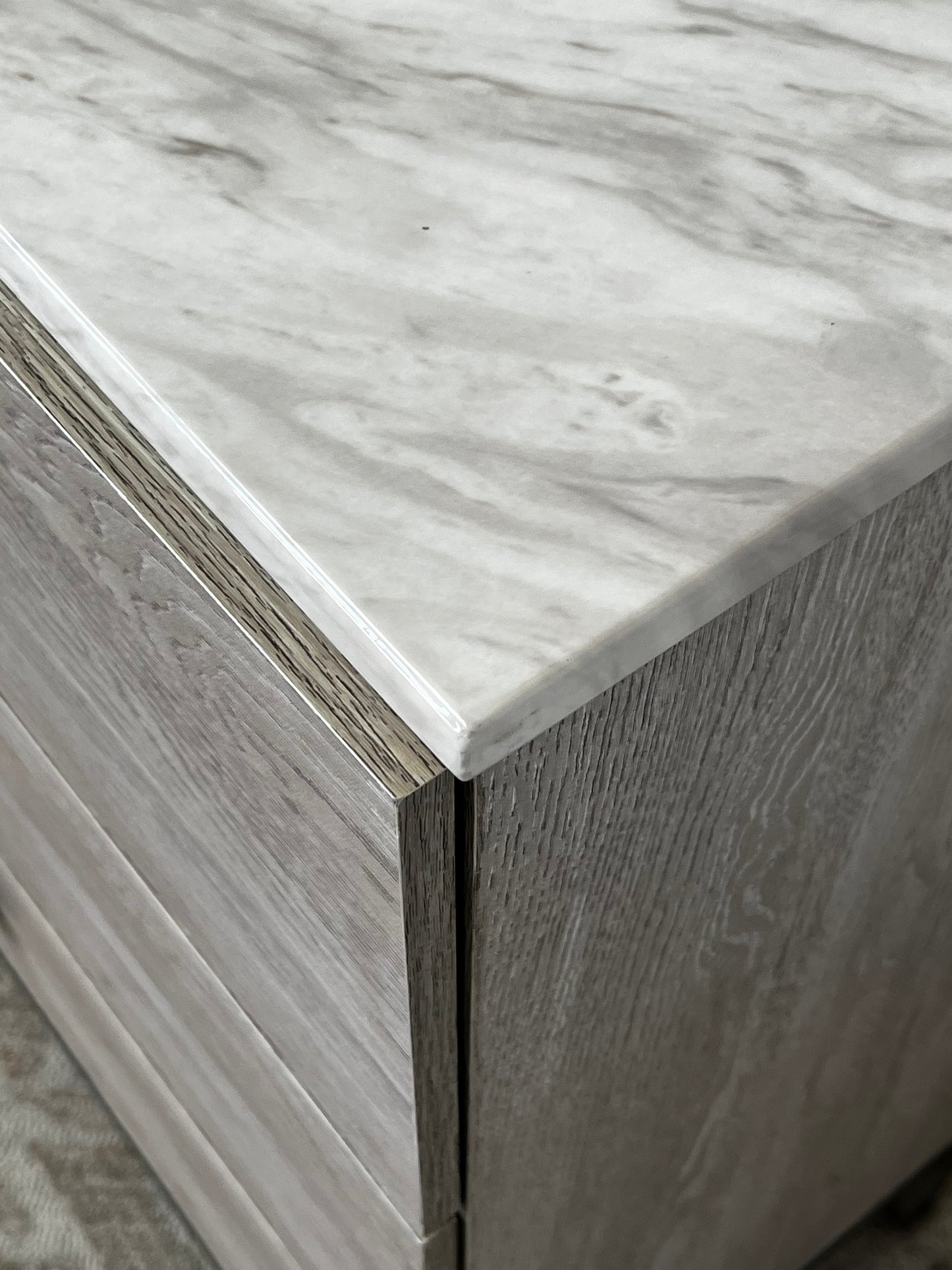 Modern Faux Marble Top Dresser