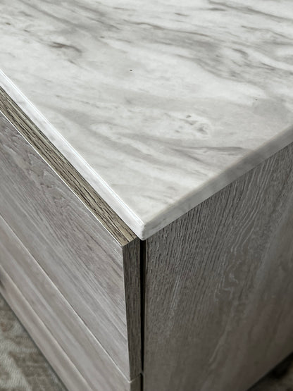 Modern Faux Marble Top Dresser