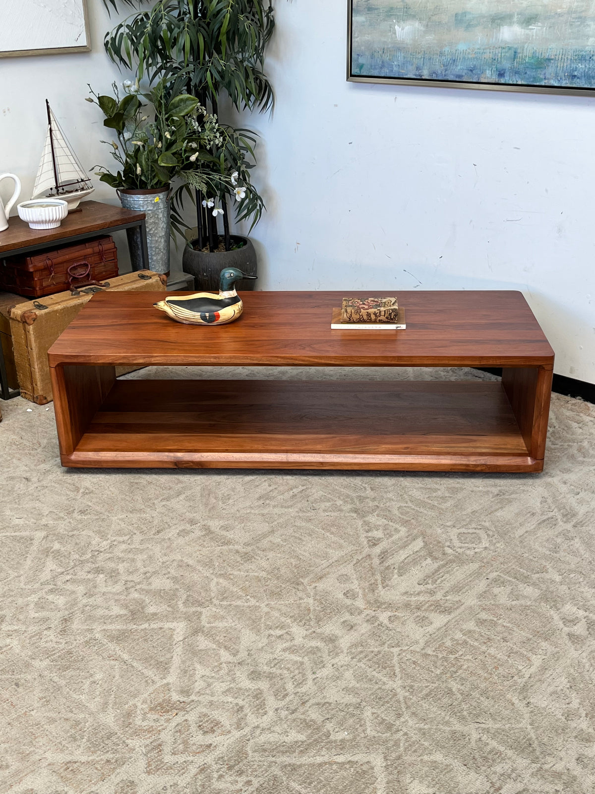 Natural Wood Brown Coffee Table