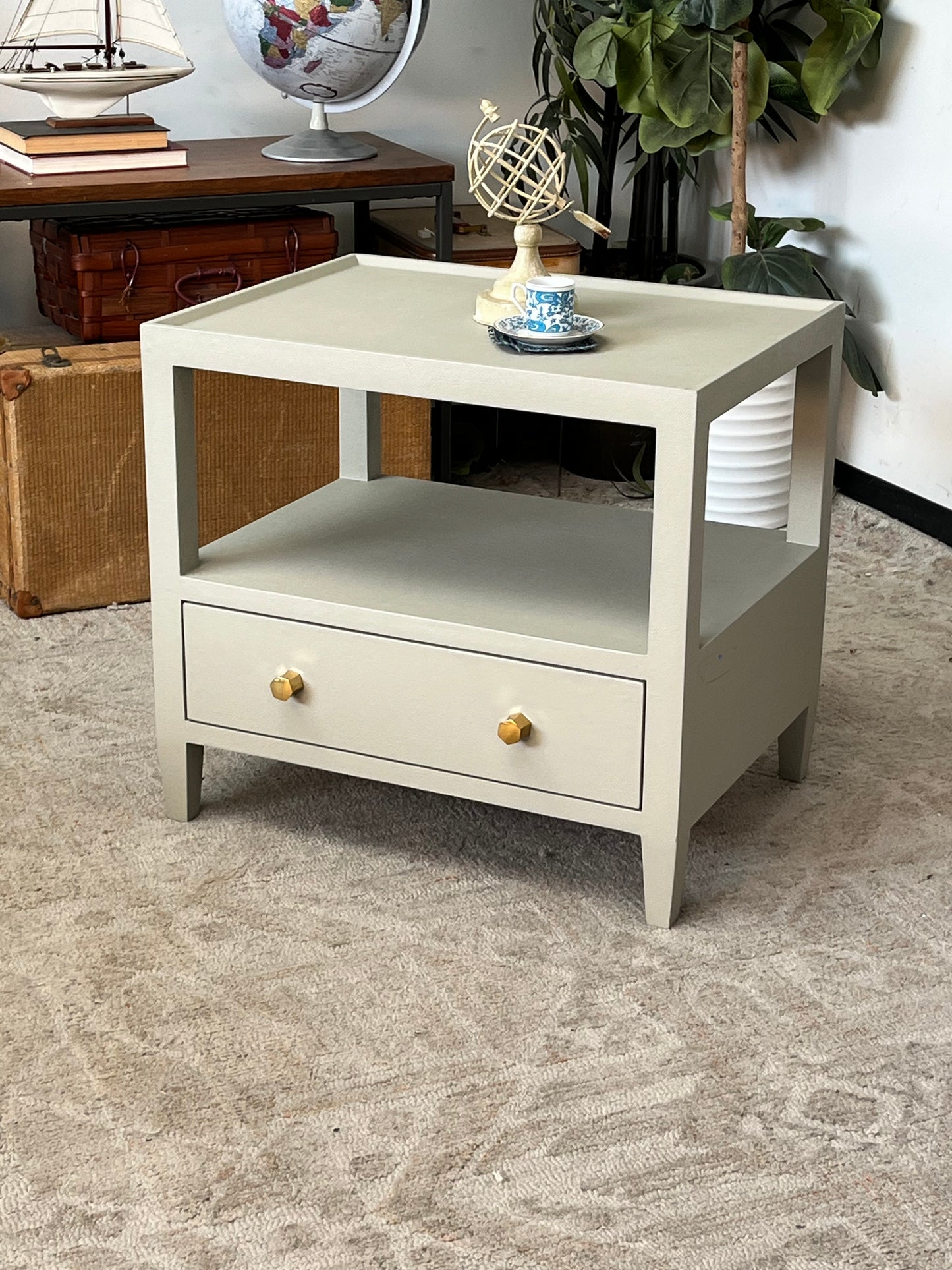 Modern Textured Gray End Table
