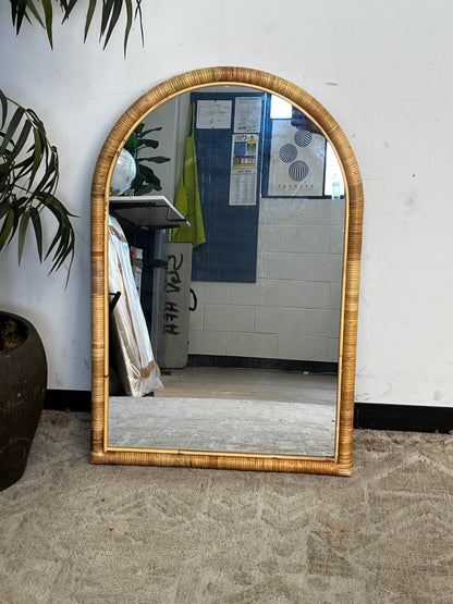 Natural Rattan Large Arched Mirror