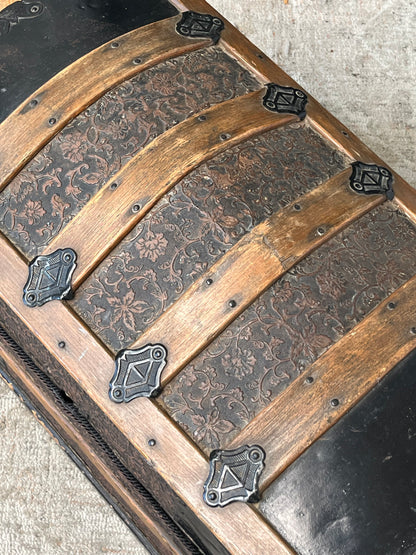 Antique Style Wooden Black Chest