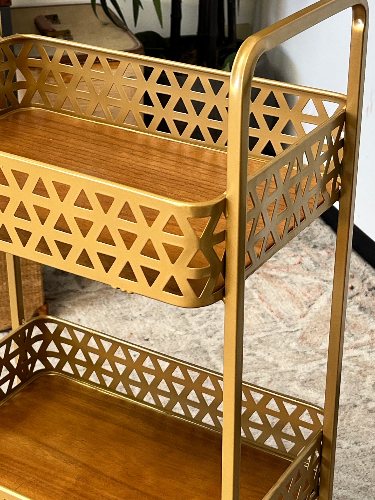 Modern Gold Tone 3-Tier Rack