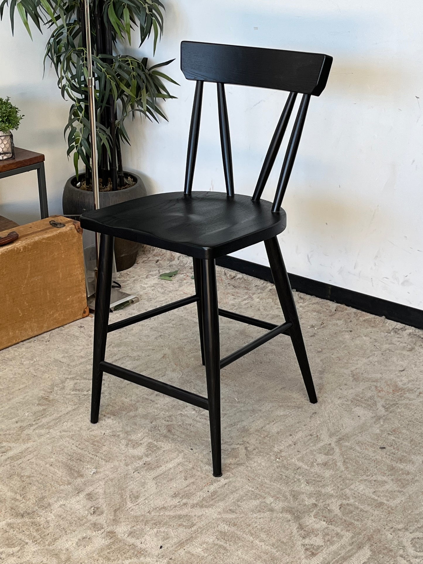Modern Wooden Black Counter Stool