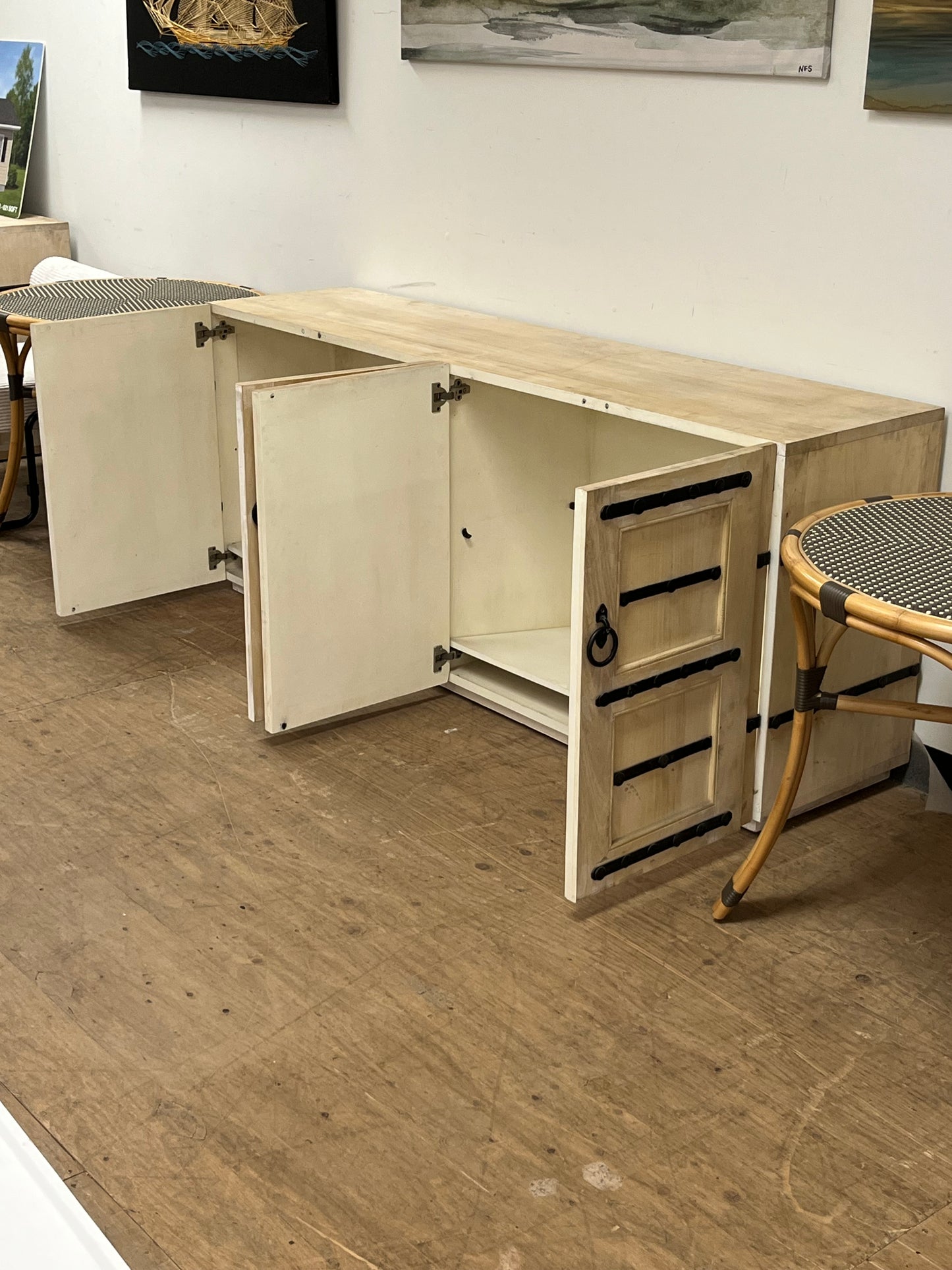 Rustic Style Wooden Credenza