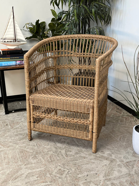Bohemian Oval Back Poly Rattan Chair Without Cushion