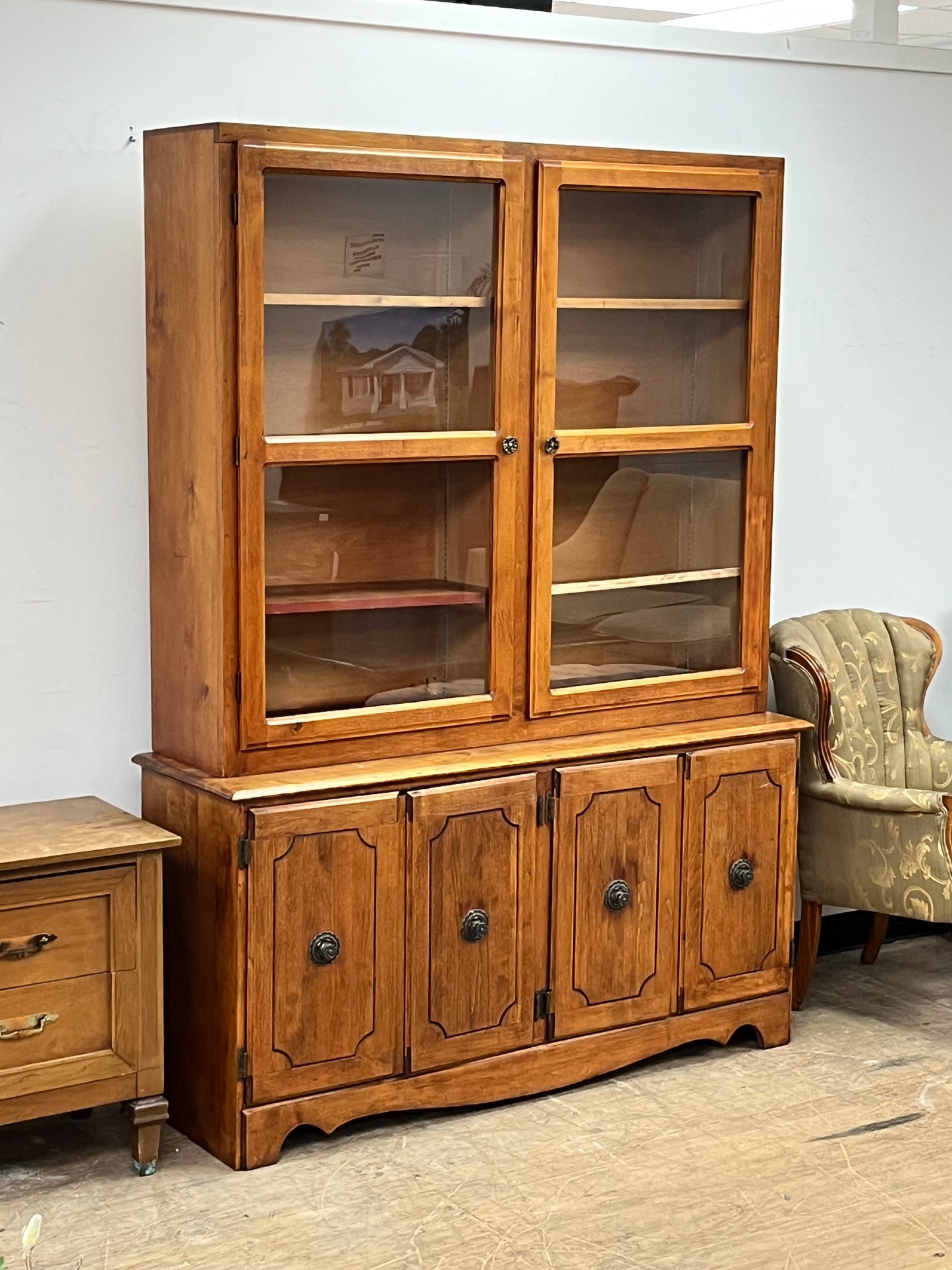 Traditional Style 57" Buffet & Hutch Large Cabinet