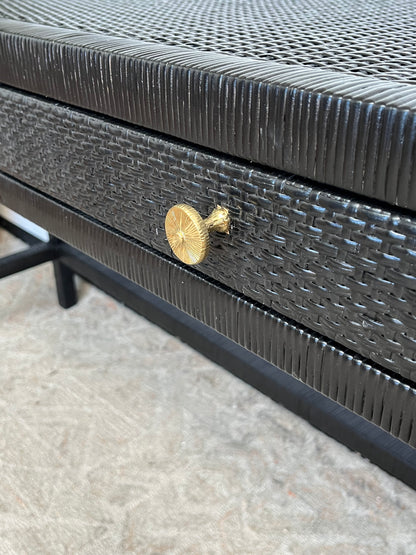 Modern Black Rattan Console