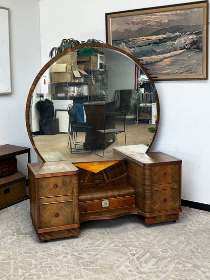 Art Deco Vintage Vanity w/ Mirror