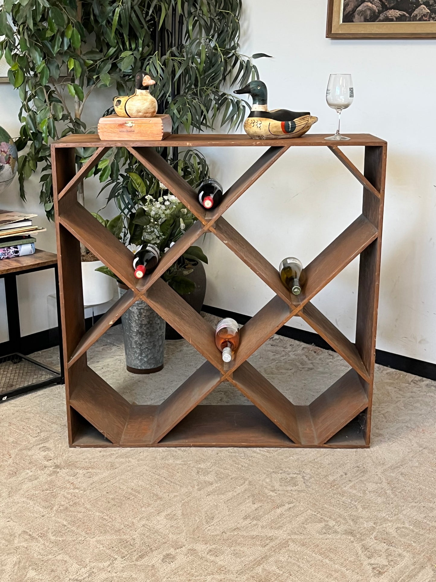 Rustic Wood Wine Rack