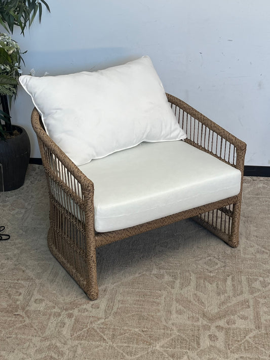 Woven Faux Hyacinth Outdoor Chair - Missing Cushion Cover