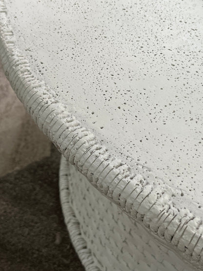 Modern White Stone Round Coffee Table