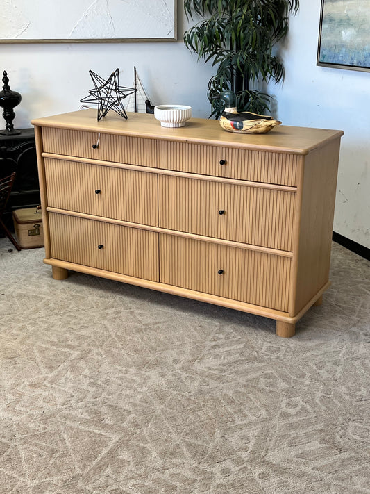Modern Fluted 6 Drawer Dresser