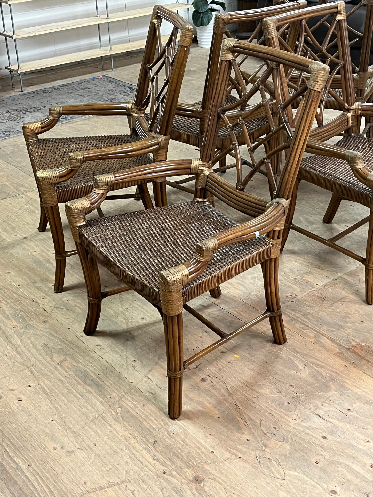 Bohemian Bamboo & Rattan Dining Chair Set Of 6