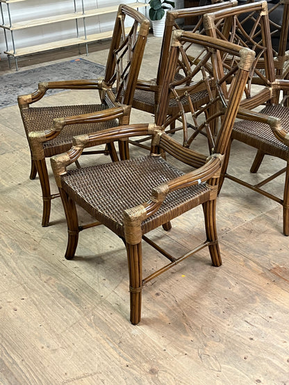 Bohemian Bamboo & Rattan Dining Chair Set Of 6