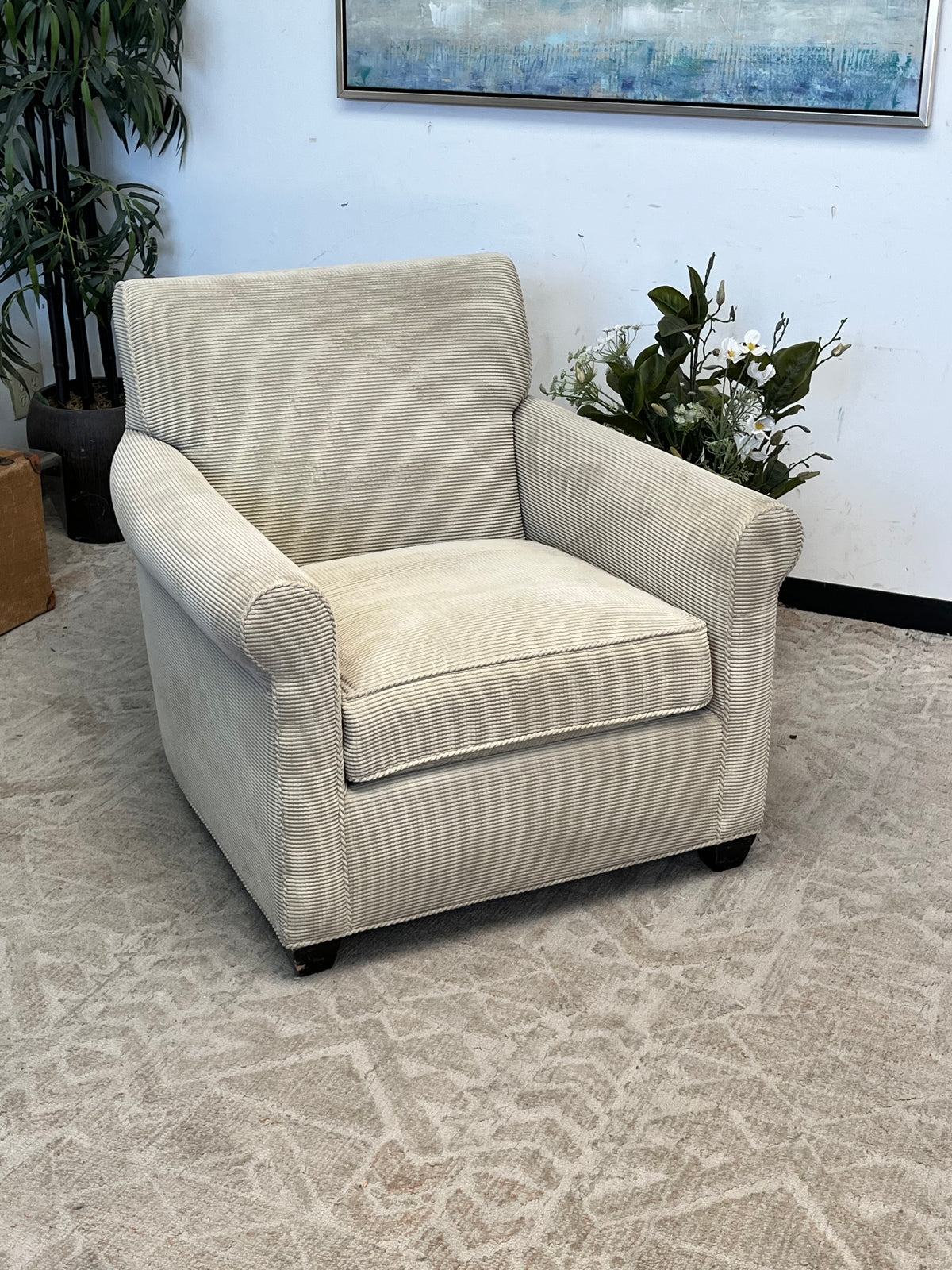 Crate & Barrel Linen Armchair