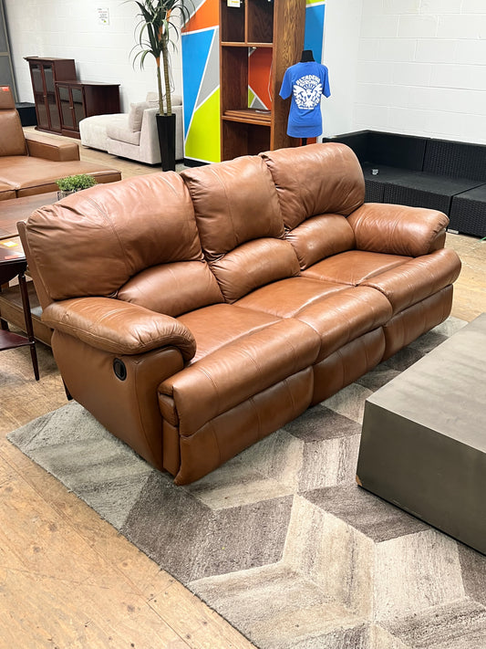 Modern Reclining Faux Leather Couch