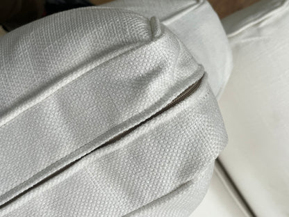 Modern White Down Traditional Loveseat