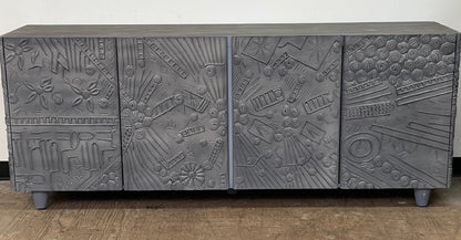 Artisan Style Wooden Grey Credenza