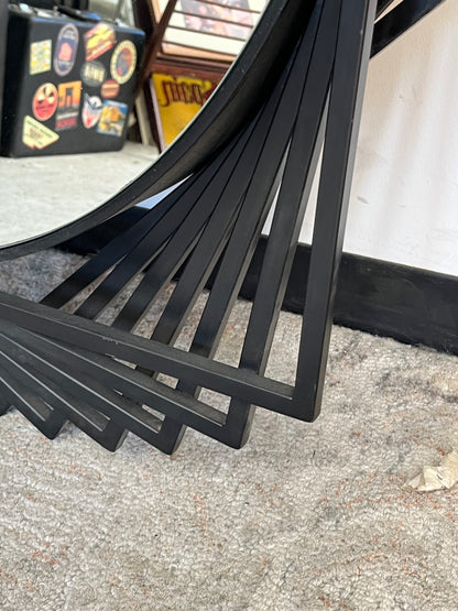 Modern Black Metal Zig-Zag Mirror