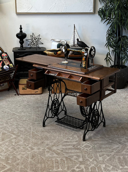 Antique Singer "Red Eye" Sewing Machine