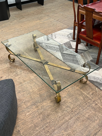 Antique Style Glass Table With Rope Base