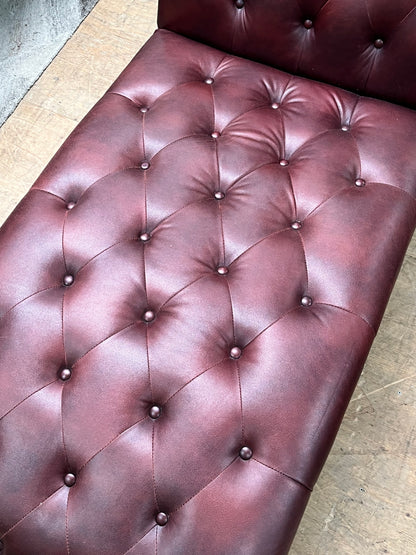 Faux Leather Tufted Club Chaise