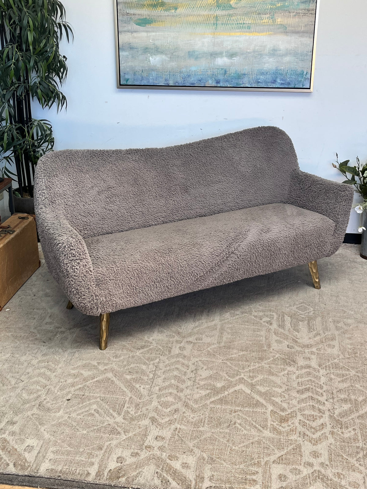 Modern Style Shaggy Couch