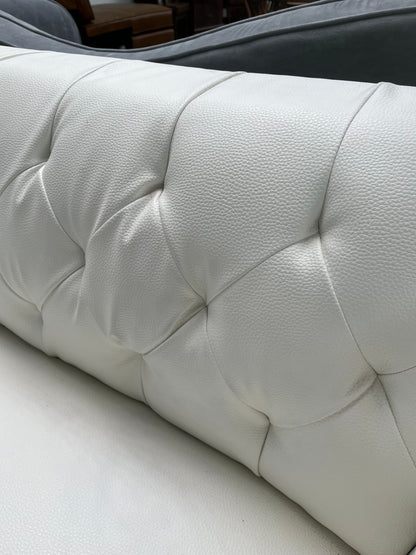 Modern Faux Leather White Sofa