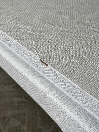 Linen-Wrapped White Coffee Table