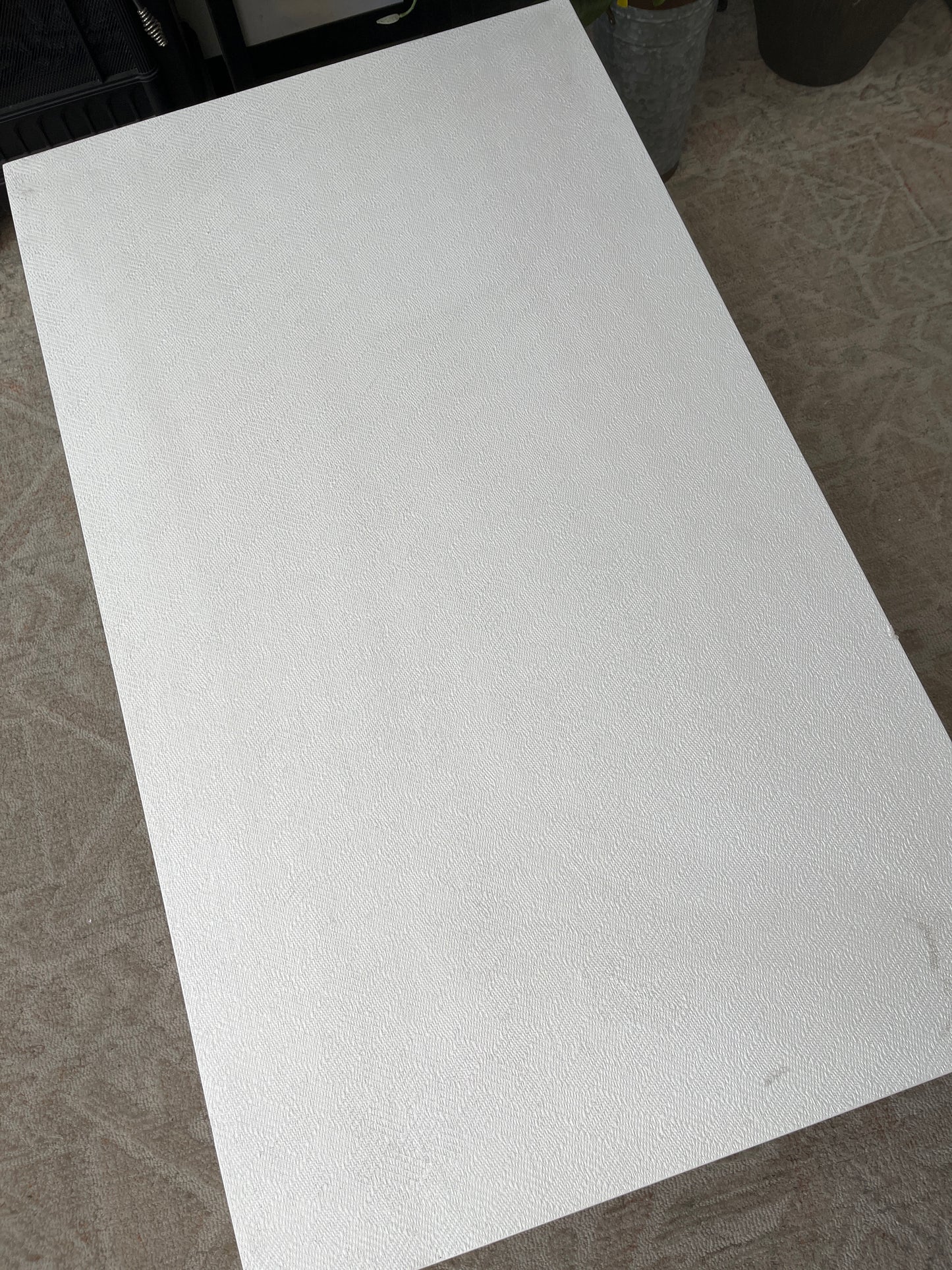 Linen-Wrapped White Coffee Table