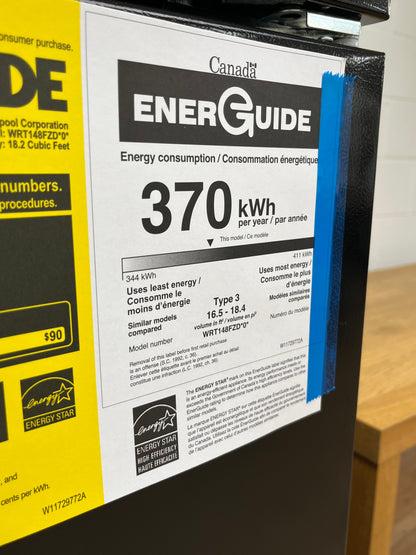 Whirlpool 18.2Cu.ft Black Top Freezer Refrigerator