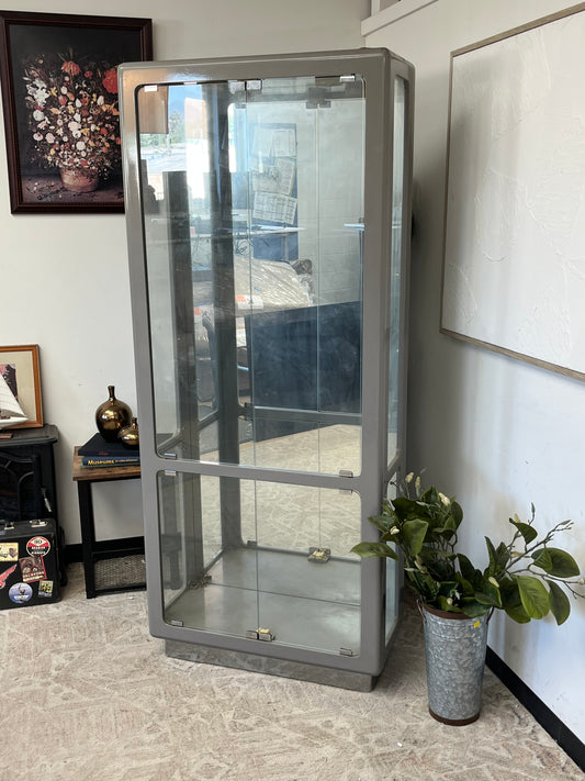 Mod-Style Glass Mirrored Display Cabinet - Missing Glass Shelving